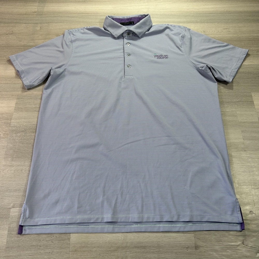 Greyson Youth On Course Polo Shirt Mens XL Purple Golf Performance Stretch